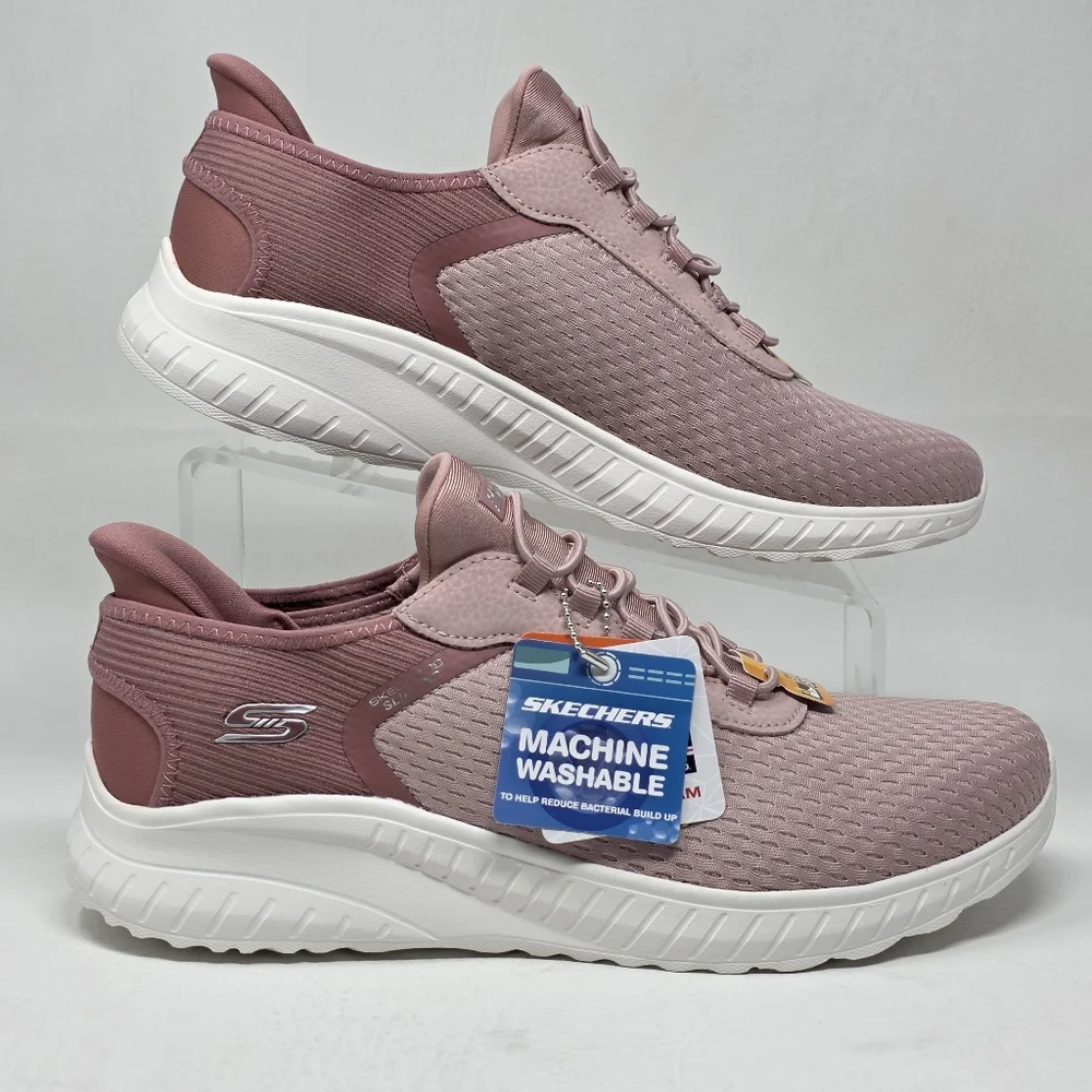 Skechers Bobs Sport Squad Women's Size 10 Chaos Blush Memory Foam Slip On New - Picture 2 of 14